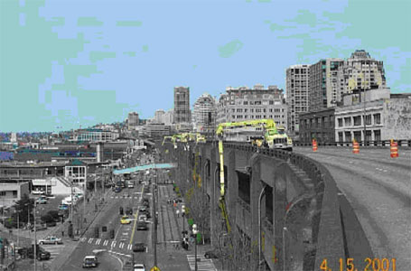 Closure of the viaduct for several months for earthquake damage repair caused gridlock on the city streets