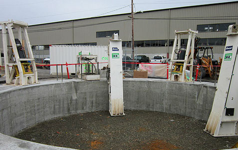 Ring wall after concrete pouring