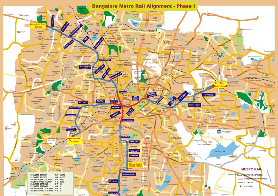 Bangalore Metro Route Map