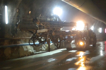 NATM drill jumbo, loader, shotcrete robot