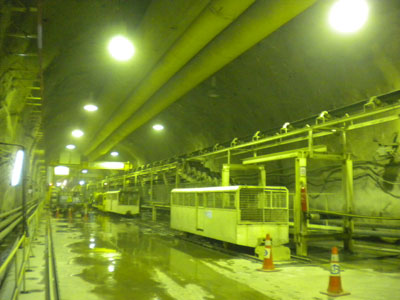 TBM launch and working chamber with the continuous conveyor take-up assembly