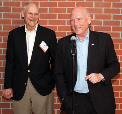 Dick Robbins and Lok Home speak at the Robbins 60<sup>th</sup> anniversary event, held following the NAT Conference in June Dick Robbins and Lok Home speak at the Robbins 60<sup>th</sup> anniversary event, held following the NAT Conference in June