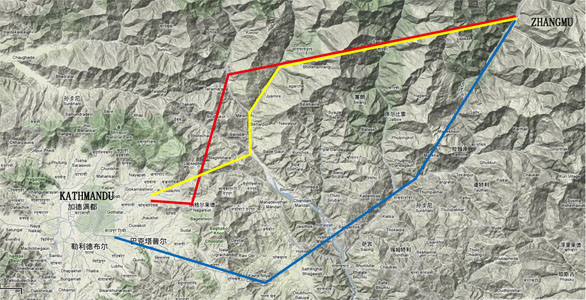 Fig 8. Two possible rail route alignments
