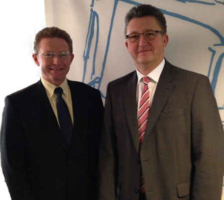 Eric Lepine (left), and predecessor Johann Sailer